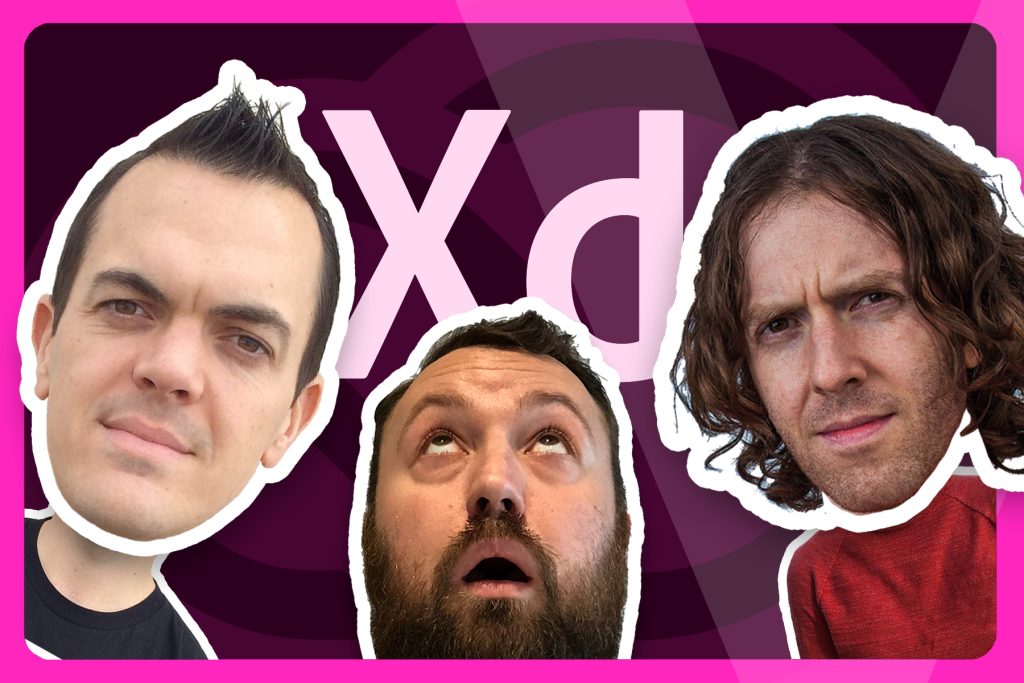Mark Webster with Kane Simms and Dustin Coates on the VUX World podcast discussing Adobe XD and voice user interface design