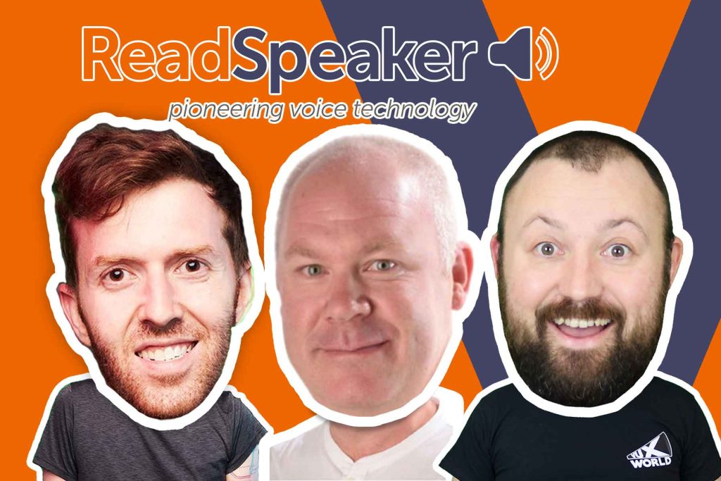 niclas bergstrom readspeaker on vux world with Kane Simms and Dustin Coates